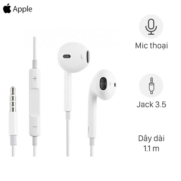 Tai nghe nhét tai Earpods Jack Tròn 3.5mm Apple MNHF2
