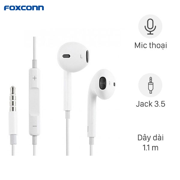 Tai nghe có dây Foxconn Jack tròn 3.5mm Chính hãng