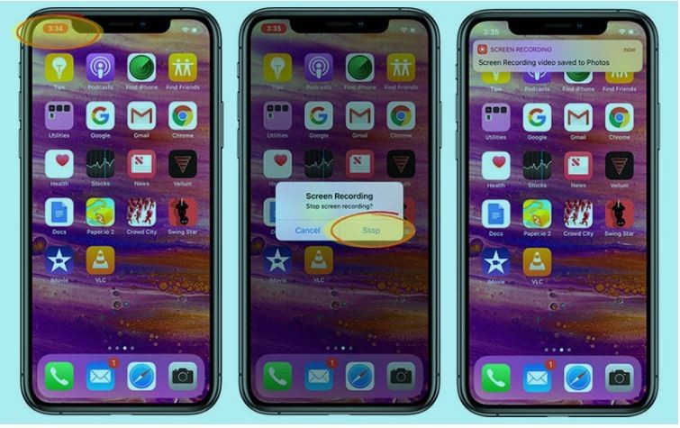 Cách quay phim màn hình điện thoại iphone đời iphone 8 trở xuống